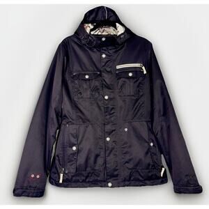 Burton White Collection Women 9/Medium Black Jacket Dry ride Snowboard Graffiti